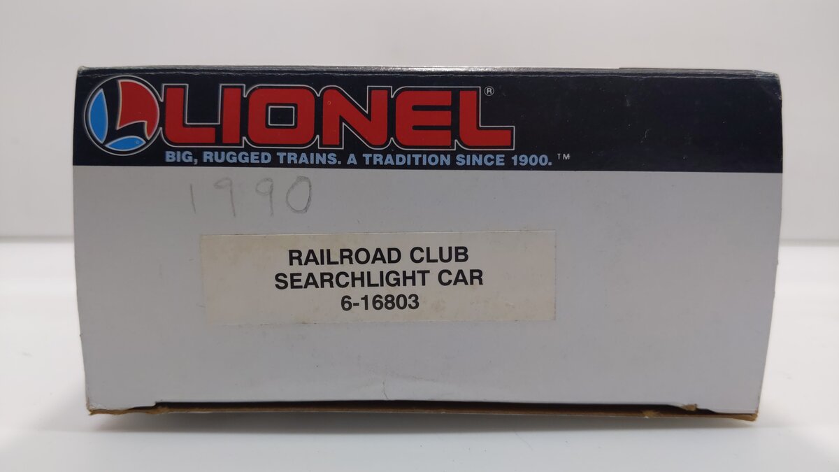 Lionel 6-16803 O Gauge Lionel Railroader Club Searchlight Car LN/Box