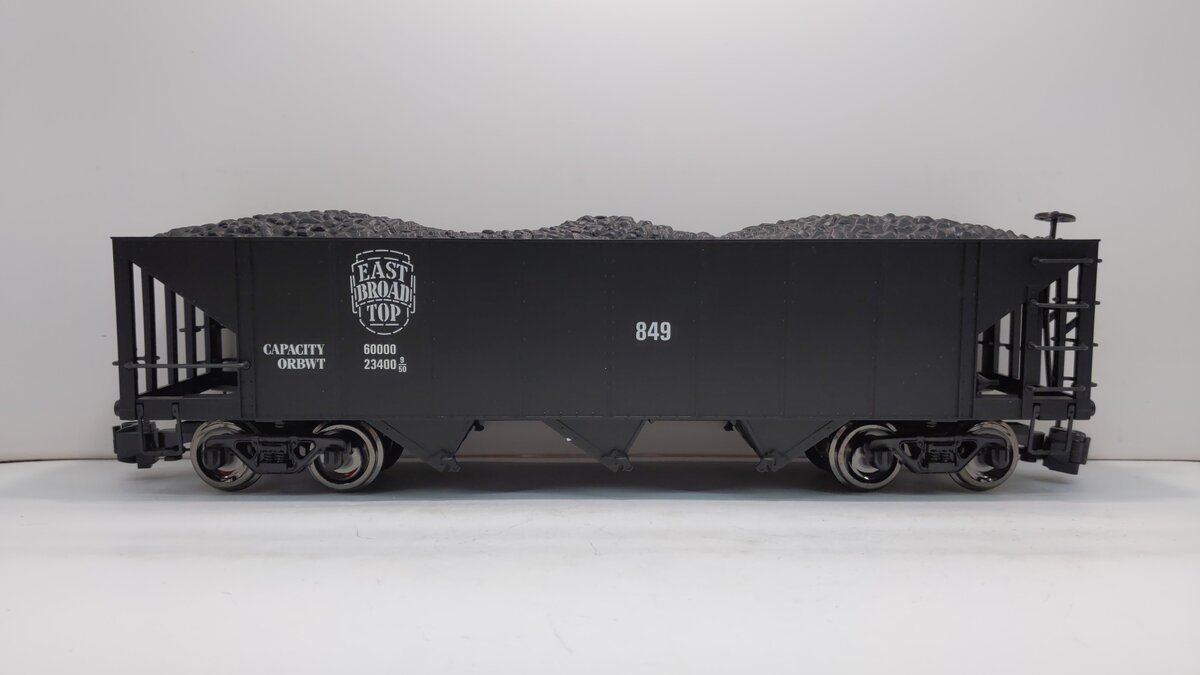 Bachmann 98230 G Scale East Broad Top 3-Bay Hopper w/Coal Load #849 LN/Box