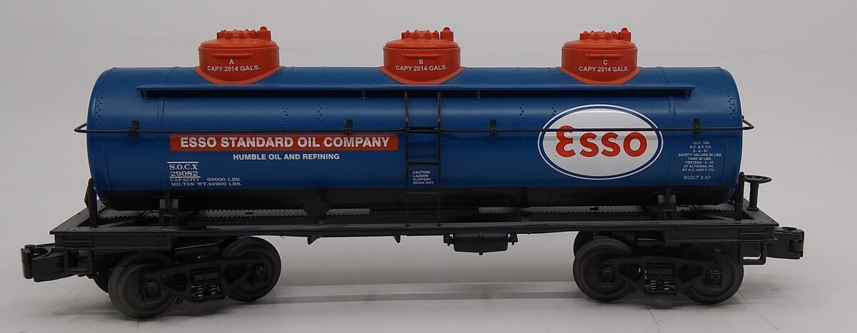 MTH 30-73247 O Gauge Esso 3-Dome Tank Car #29082 LN/Box