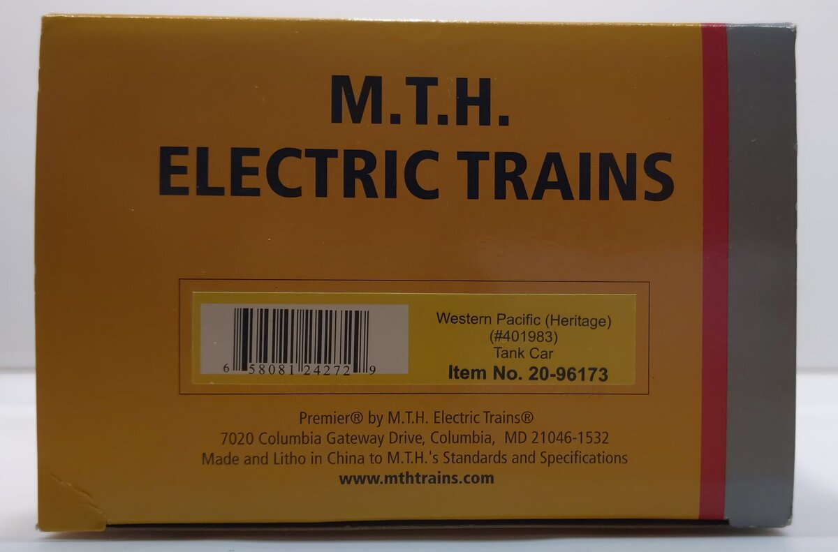 MTH 20-96173 O Western Pacific Heritage Tank Car #401983 LN/Box