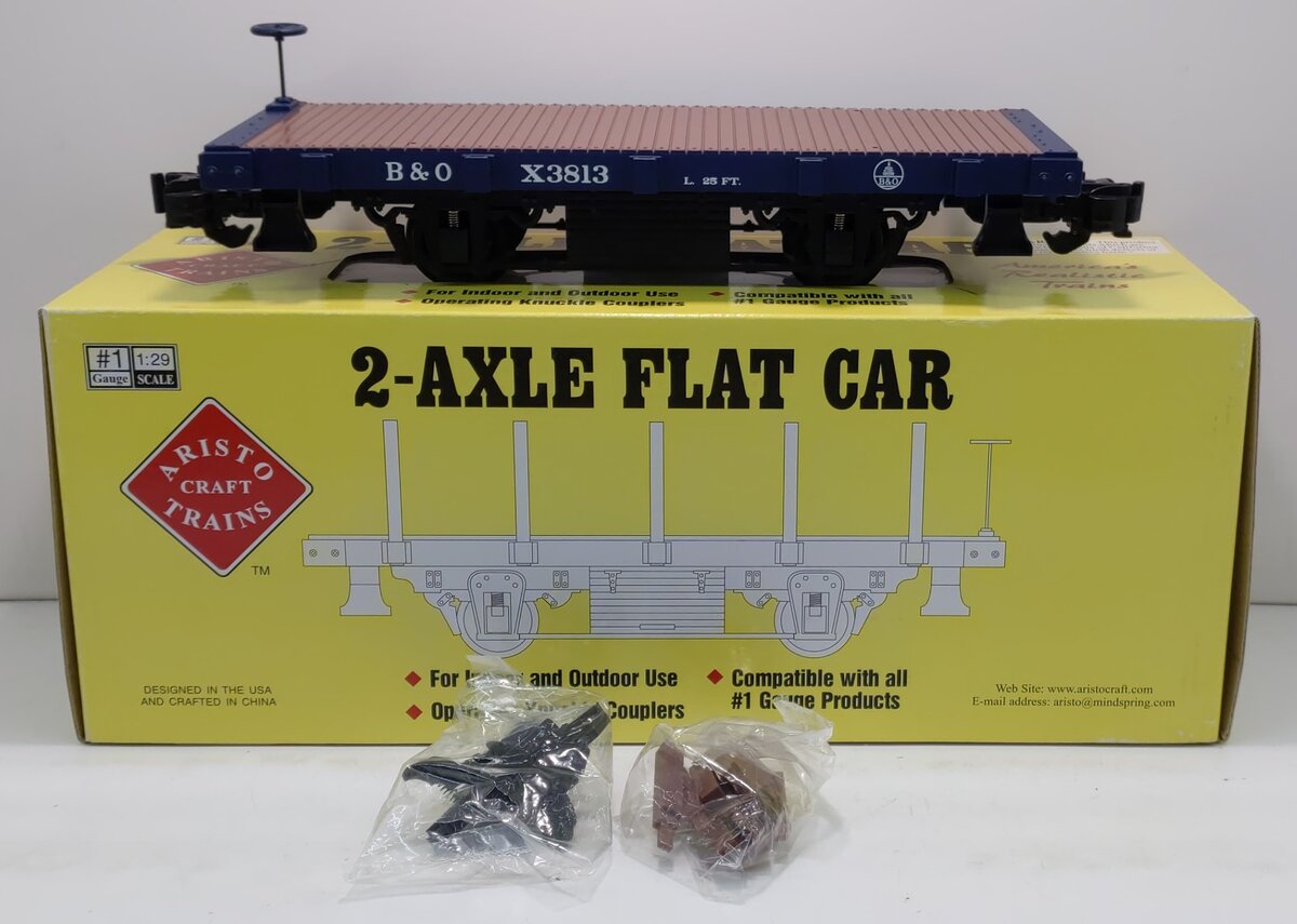 Aristo-Craft 40205 G Scale Baltimore and Ohio 20' 2-Axle Flatcar #X3813