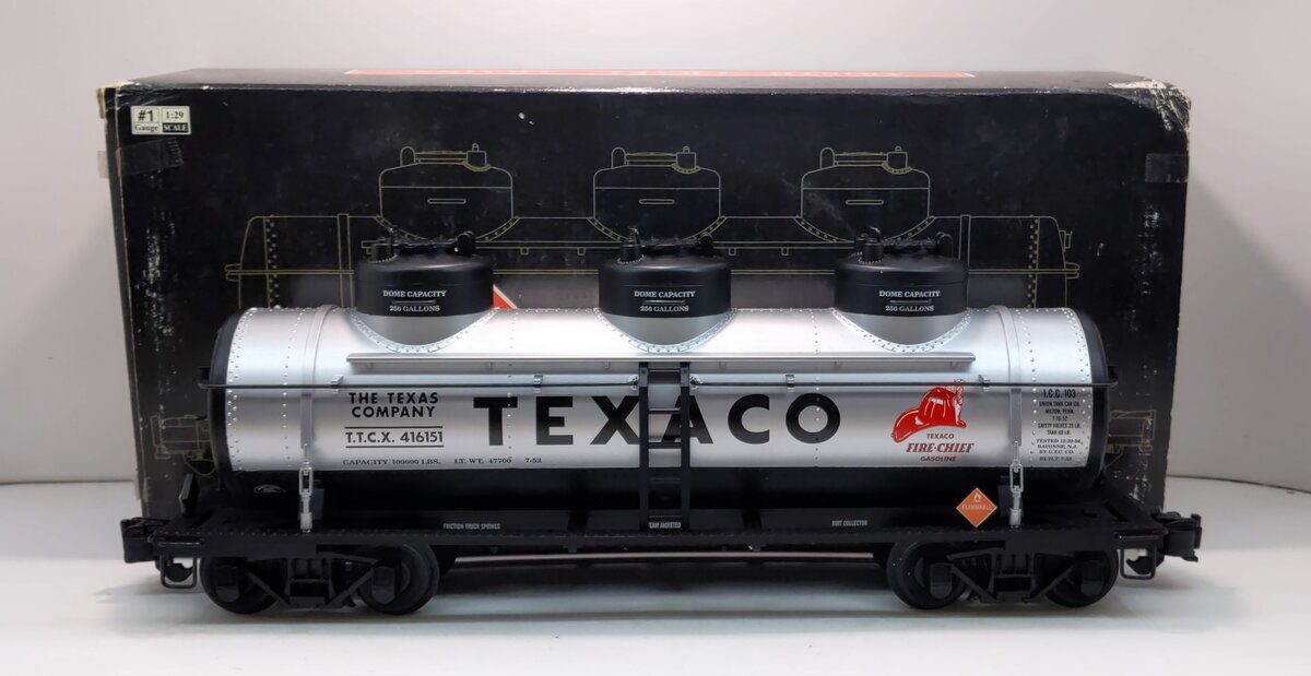 Aristo-Craft 41615 G Scale Texaco Triple Dome Tank Car LN/Box