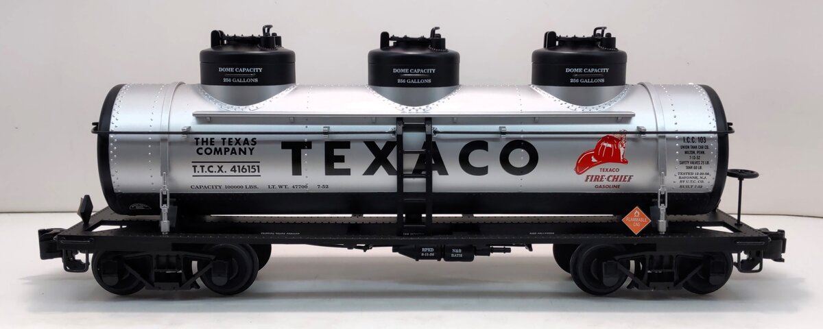 Aristo-Craft 41615 G Scale Texaco Triple Dome Tank Car LN/Box