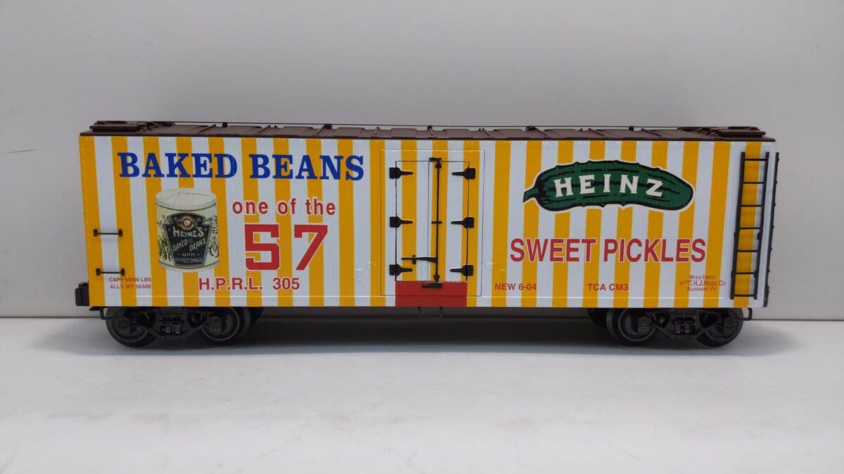 K-Line K762-5203 O Gauge Heinz 57 Wood-Sided Reefer Car - Limited Edition LN/Box