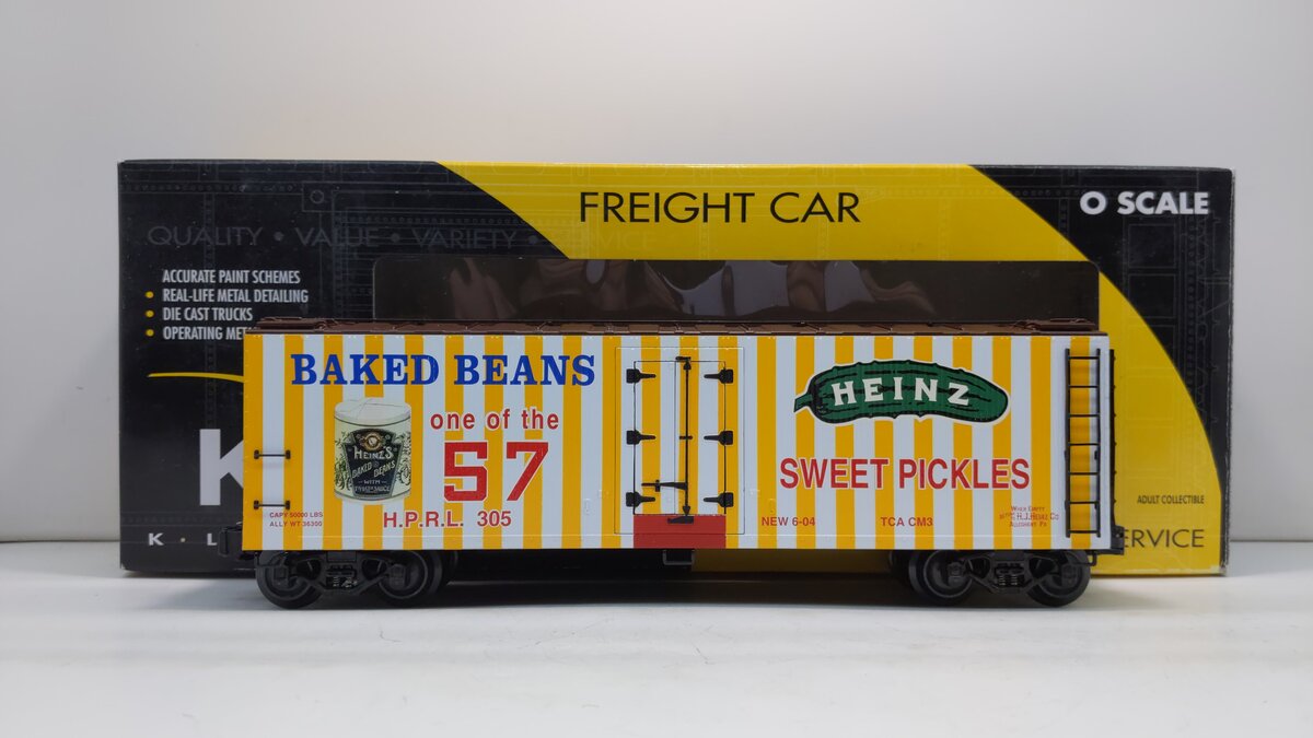 K-Line K762-5203 O Gauge Heinz 57 Wood-Sided Reefer Car - Limited Edition LN/Box