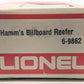 Lionel 6-9862 O Gauge Hamm's Beer Billboard Reefer Car LN/Box