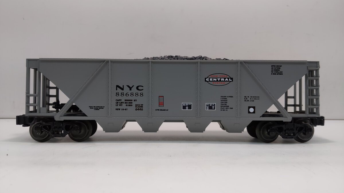 Lionel 6-16441 O Gauge New York Central 4-Bay Hopper w/ Coal #886888 LN/Box