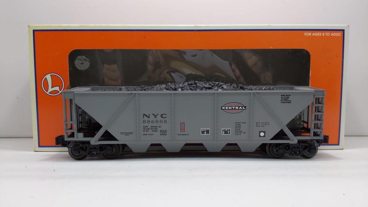 Lionel 6-16441 O Gauge New York Central 4-Bay Hopper w/ Coal #886888 LN/Box