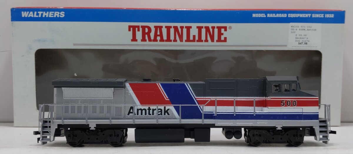 Walthers 931-152 HO Amtrak GE Dash-8 40BW Diesel Locomotive #500 LN/Box