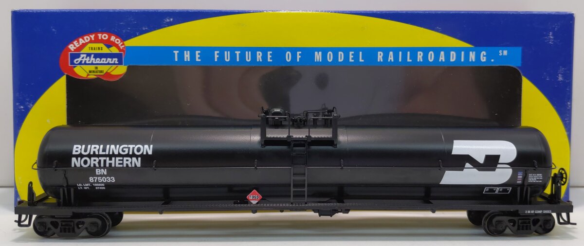 Athearn 7370 HO Scale Burlington Northern 62' Tank Car #875033 LN/Box