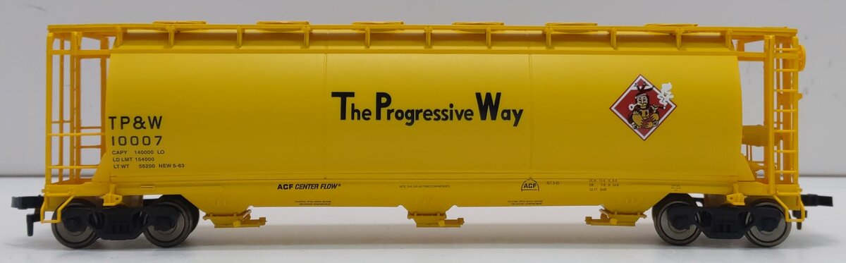 Atlas 1940-3 HO Scale TP&W 3-Bay Cylindrical Hopper Car #10007 LN/Box