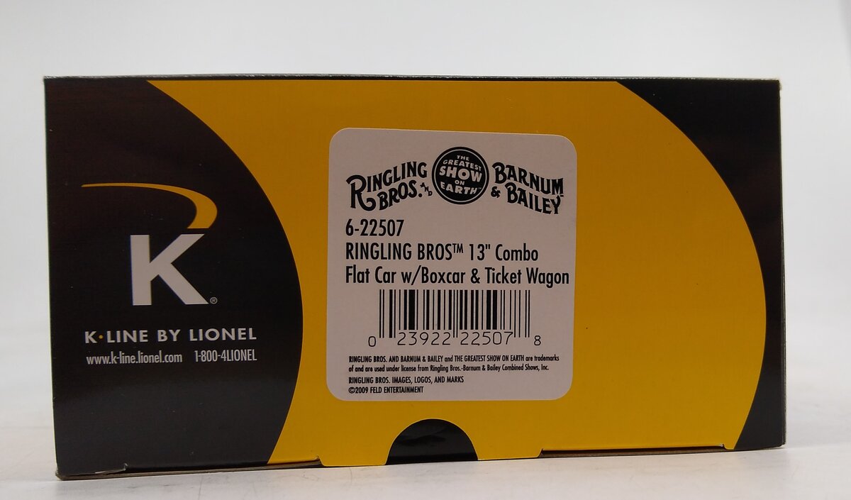 K-Line 6-22507 O Circus Transport Railroad Flat Car with Trailer NIB