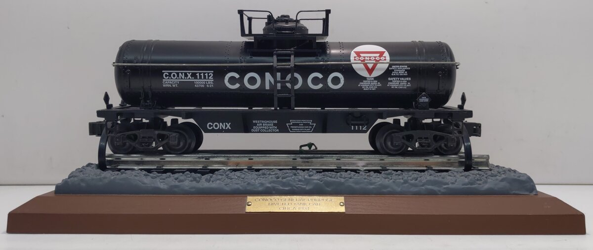 K-Line K-639104 O Gauge Conoco Riveted Tank Car/Bank LN/Box