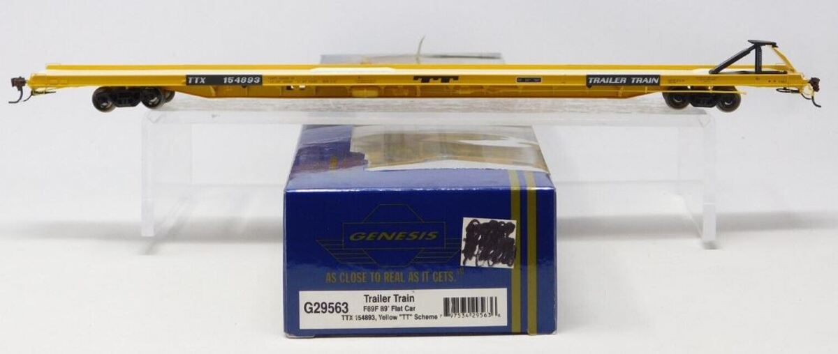 Athearn G29563 HO Scale TT/Yellow F89F Flatcar #154893