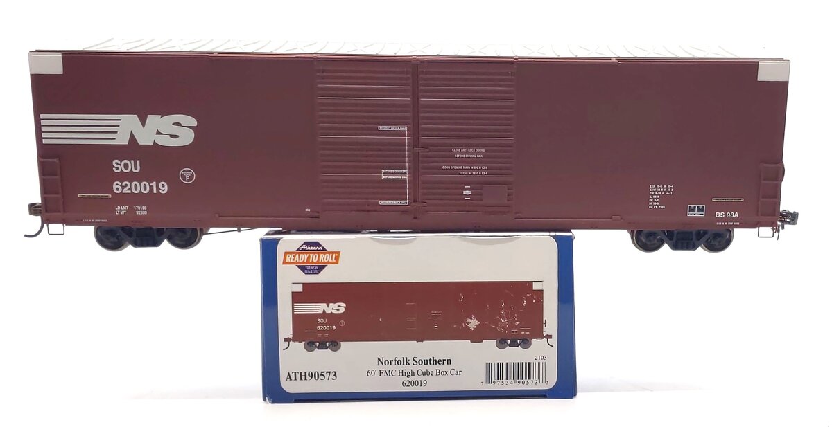Athearn 90573 HO Norfolk Southern RTR FMC 60' DD/SS Hi-Cube Boxcar #620019