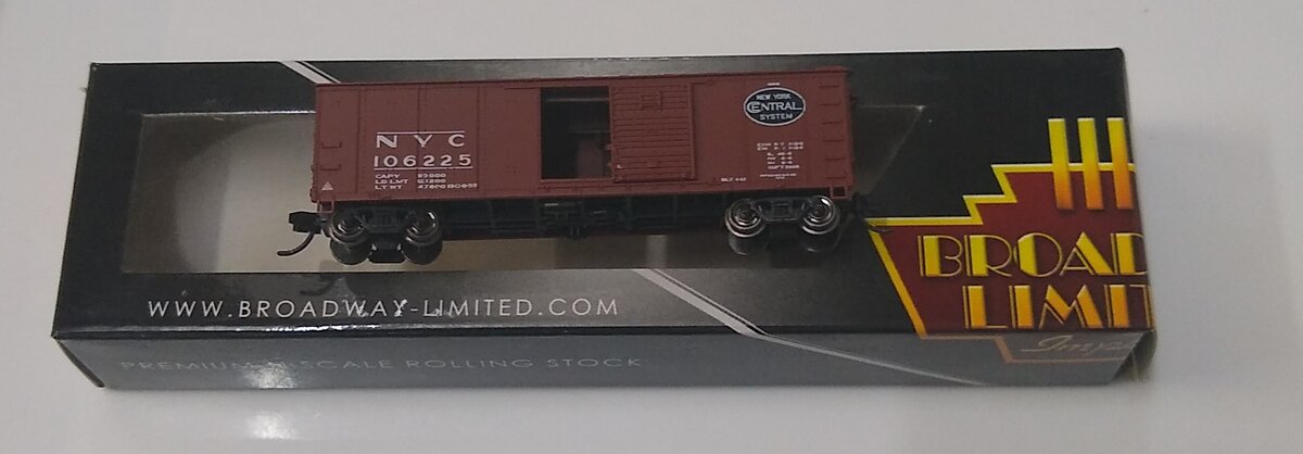 Broadway Limited 3411 N New York Central NYC 40' Steel Boxcar #105065 LN/Box