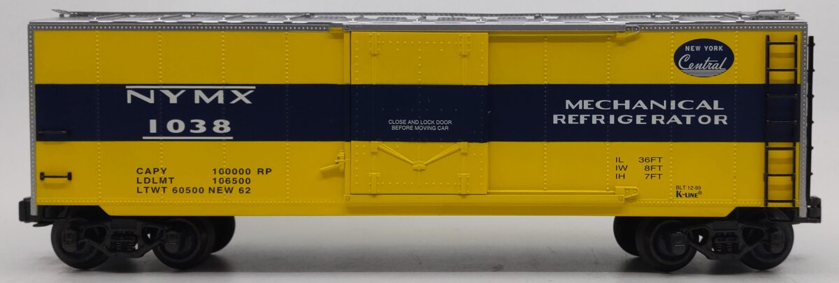 K-Line K761-1755 O Gauge New York Central Refrigerator Car #1038 EX/Box