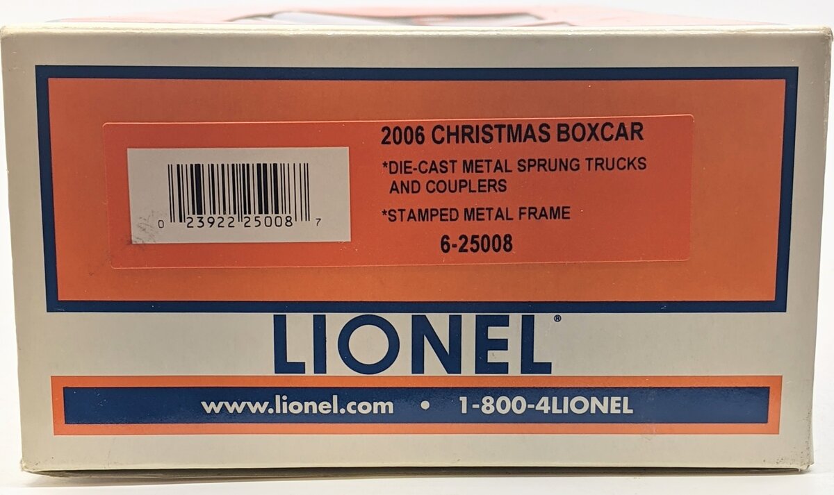 Lionel 6-25008 O Gauge 2006 Christmas Boxcar LN/Box