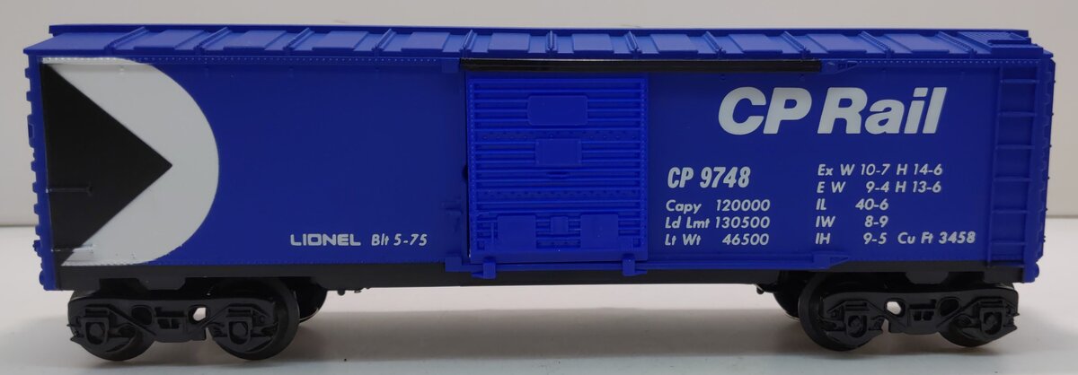 Lionel 6-9748 O Gauge CP Rail Blue Boxcar LN/Box