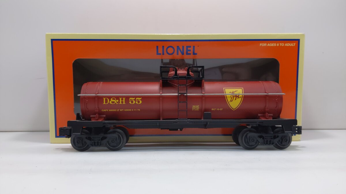 Lionel 6-26197 O Gauge Delaware and Hudson Tank Car LN/Box