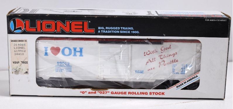 Lionel 6-19912 O Gauge I Love Ohio Boxcar #19912 LN/Box