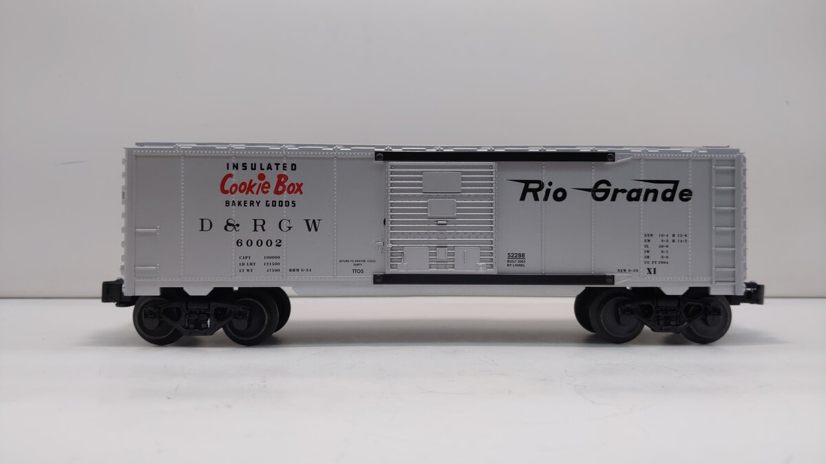 Lionel 6-52288 O Gauge D&RGW Cookie Box Boxcar #60002 LN/Box