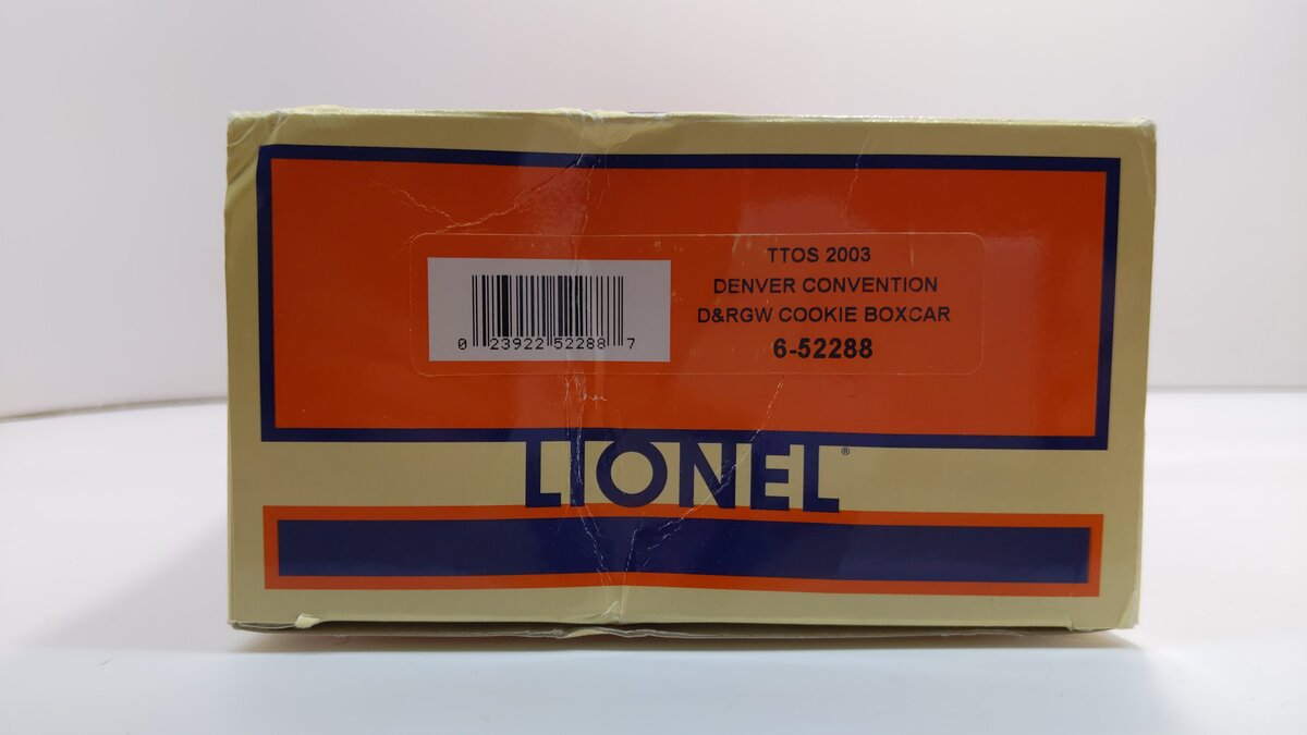 Lionel 6-52288 O Gauge D&RGW Cookie Box Boxcar #60002 LN/Box