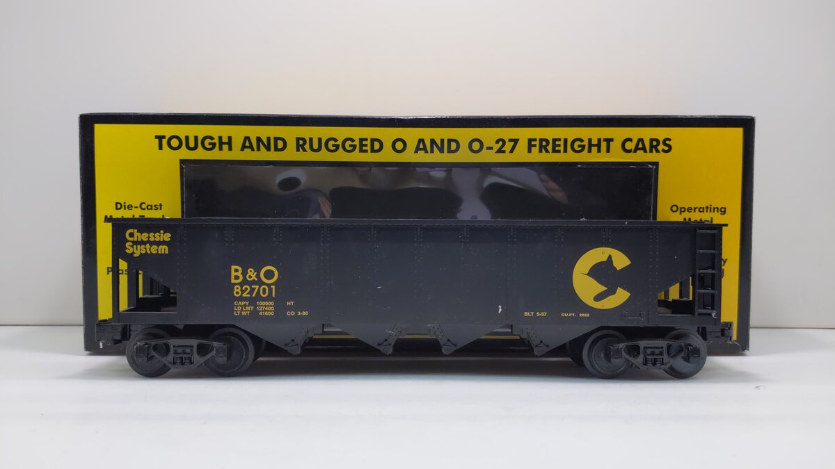 MTH 30-7514 O Gauge C&O Chessie Hopper #82701 LN/Box