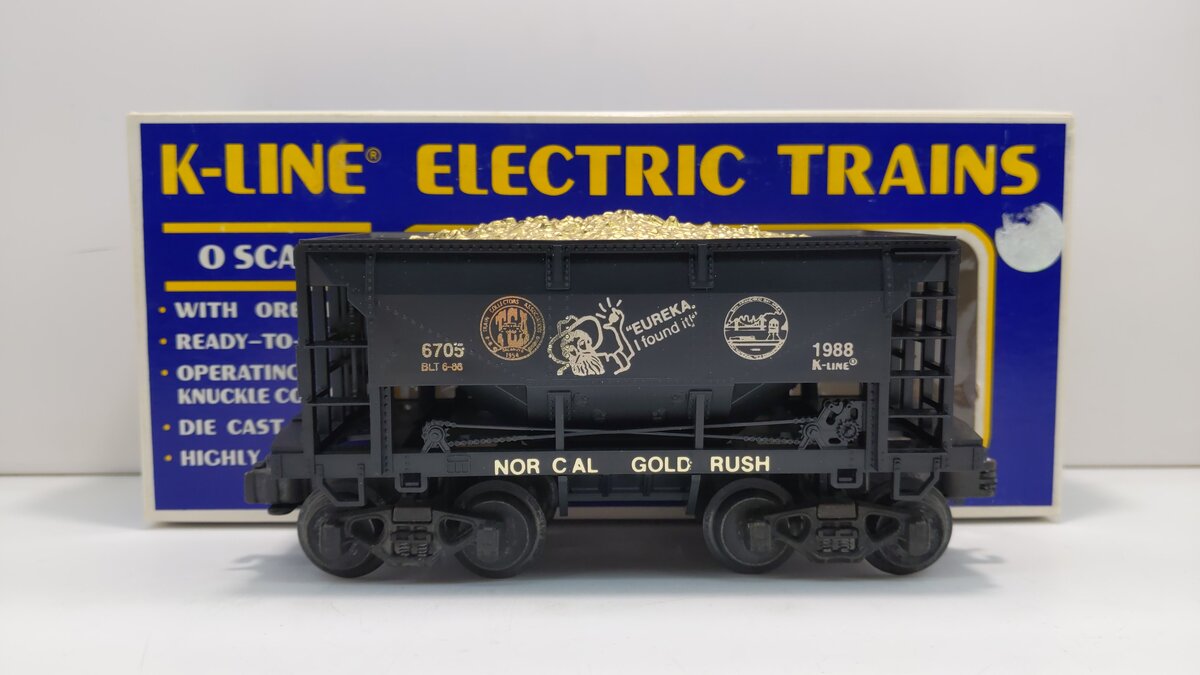 K-Line K-6705 O Gauge 1988 TCA Norcal Gold Rush Ore Car w/Ore Load LN/Box