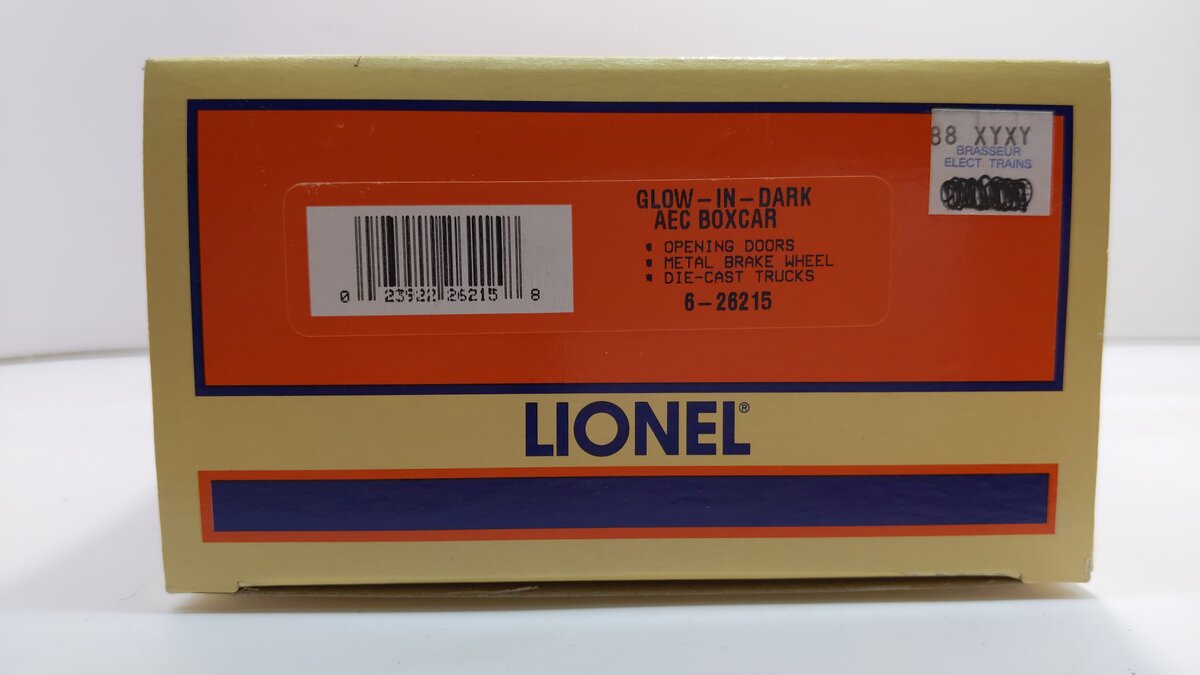 Lionel 6-26215 O Gauge AEC Glow in the Dark Boxcar NIB
