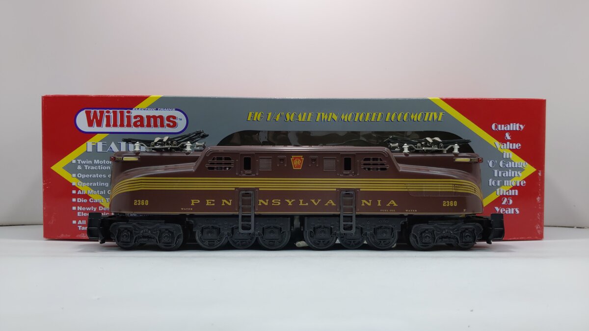 Williams 2360 O Gauge Pennsylvania GG-1 Tuscan Electric Locomotive #2360 NIB