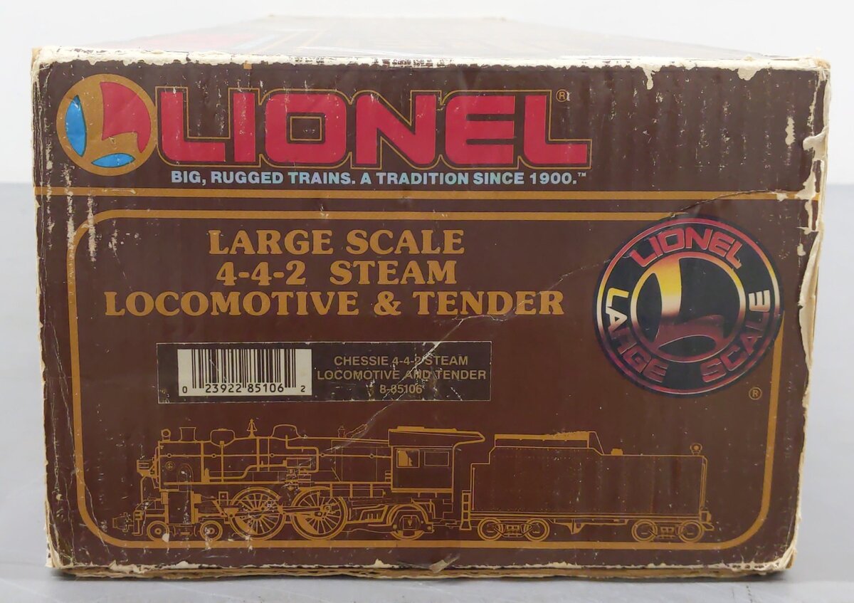 Lionel 8-85106 G Scale Chessie 4-4-2 Steam Locomotive & Tender LN/Box