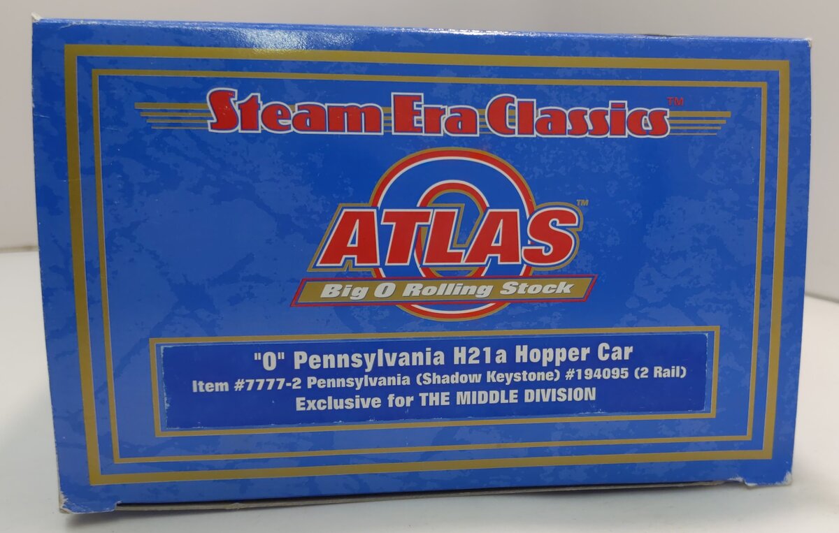 Atlas 7777-2 O Pennsylvania Railroad H21a Hopper Car #194095 (2-Rail) MT/Box