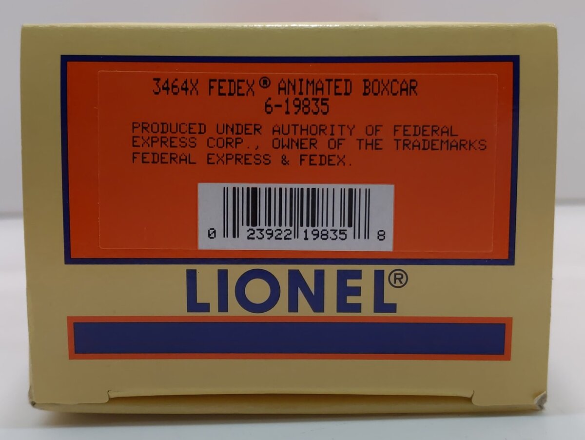 Lionel 6-19835 O Gauge FedEx Operating Boxcar #3464 LN/Box