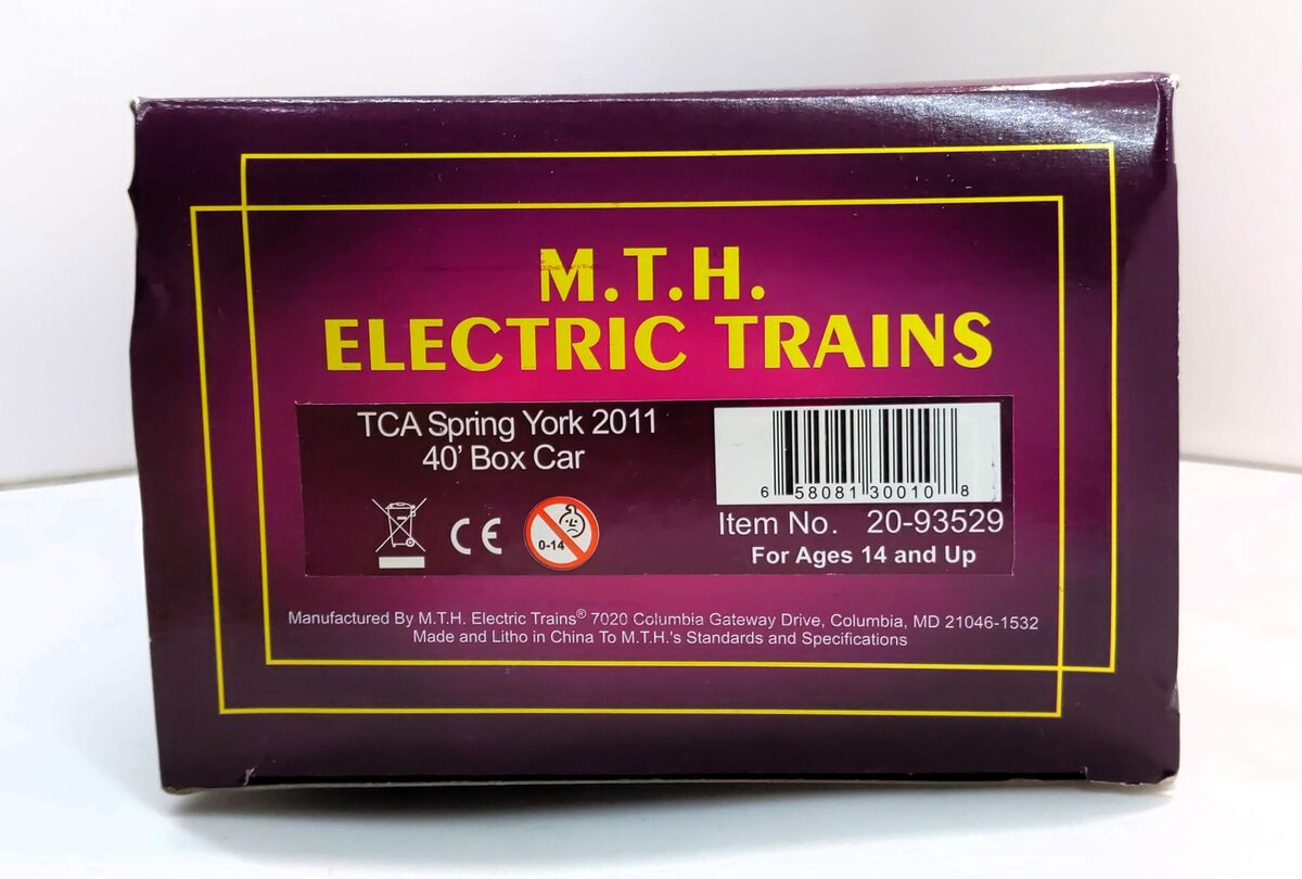 MTH 20-93529 TCA Spring York PA 2011 40' Box Car MT/Box