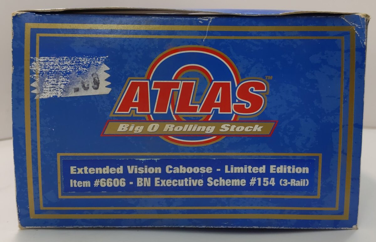Atlas 6606 O Gauge Burlington Northern Lighted Caboose #154 (3-Rail) LN/Box