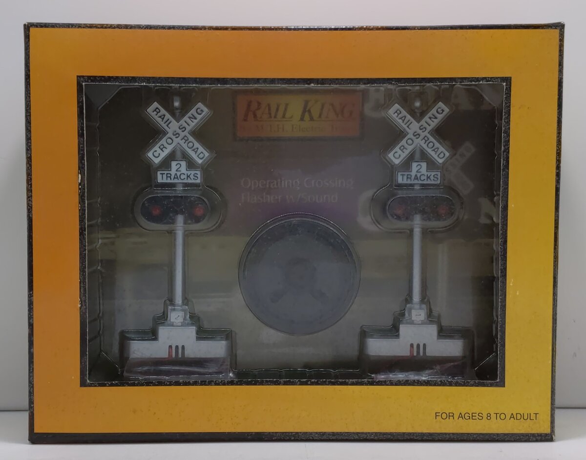 MTH 30-11014 O Scale RailKing Crossing Flasher W/Sound Operating (Set of 2) LN/Box
