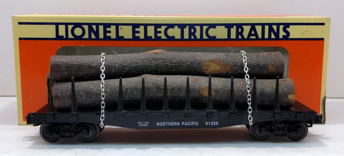 Lionel 6-17510 O Gauge Northern Pacific Flatcar with Logs #61200 LN/Box