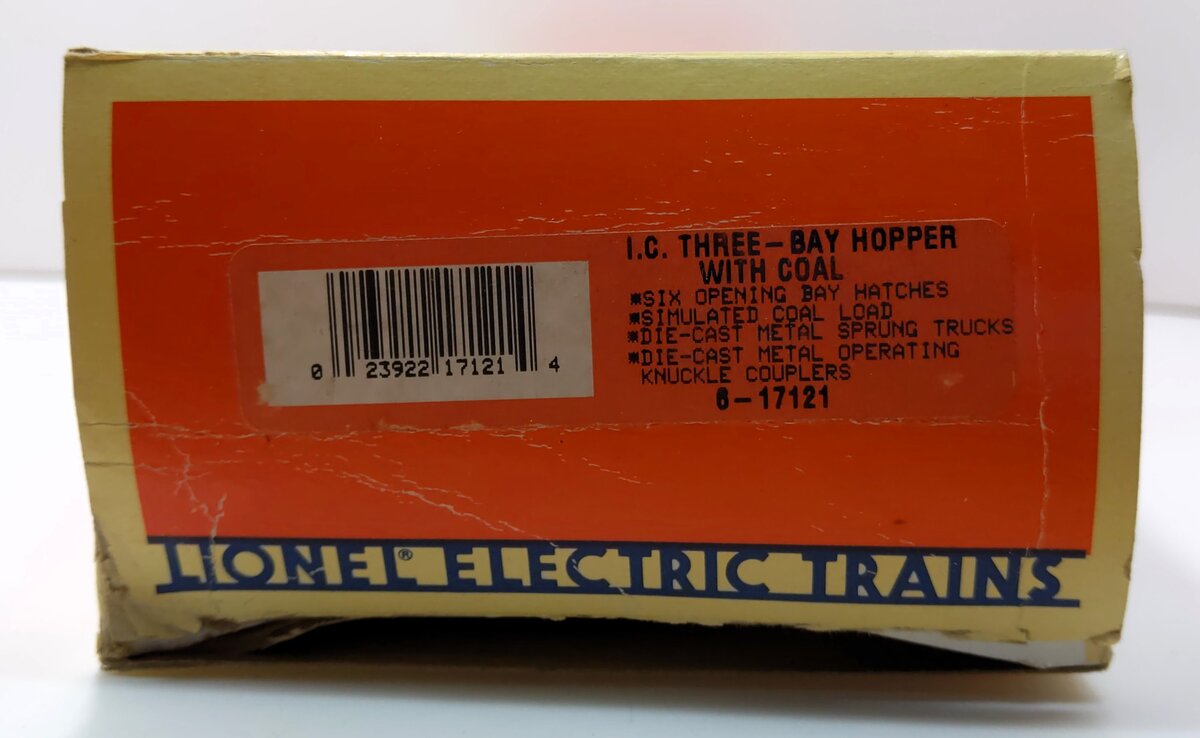 Lionel 6-17121 O Gauge Illinois Central 3-Bay Hopper w/Coal #2867 LN/Box