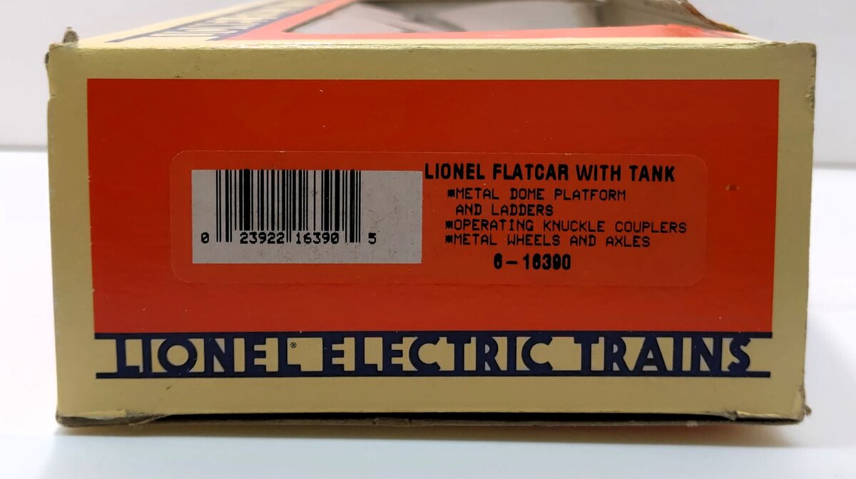 Lionel 6-16390 O Gauge Lionelville Fire Rescue Flatcar w/Water Tank EX/Box