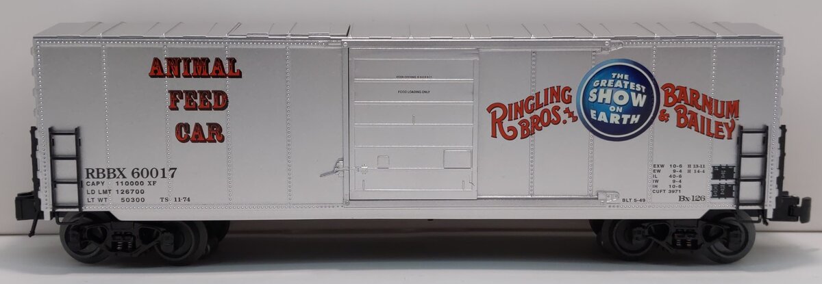 K-Line 6-22642 O Ringling Bros Scale Animal Operating Feed Car #60017 LN/Box