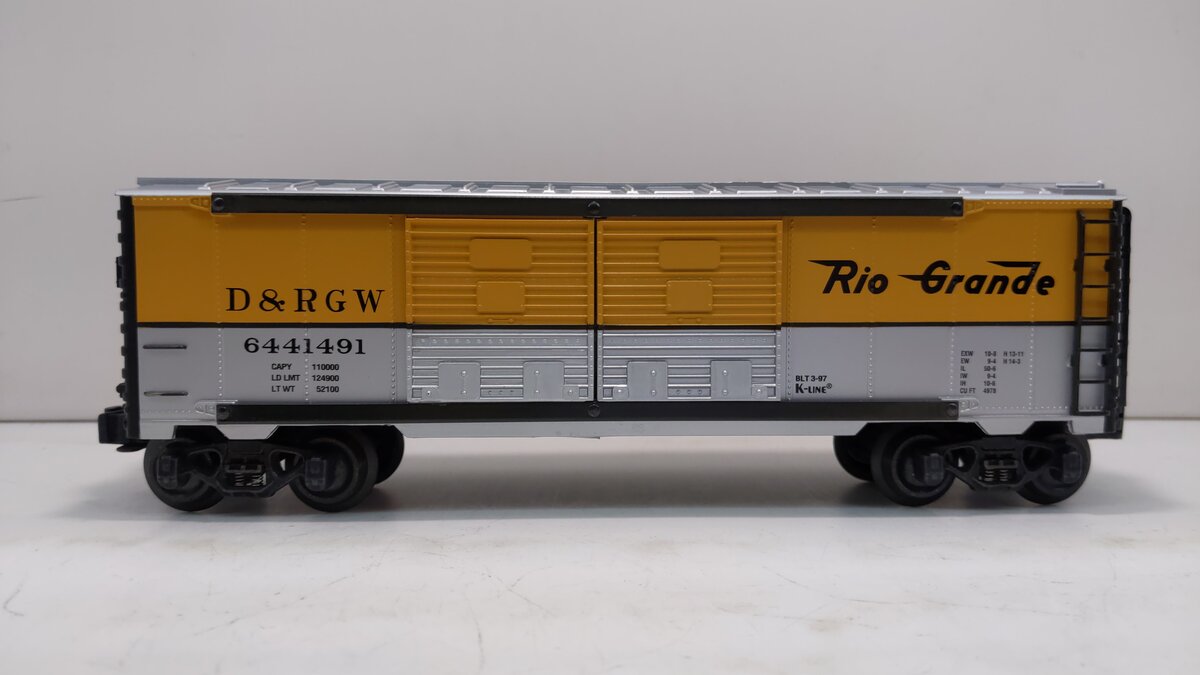 K-Line K644-1491 O Gauge Rio Grande Double Door Boxcar LN/Box