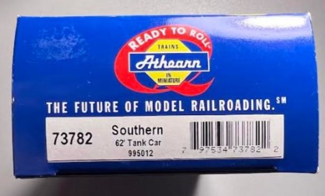 Athearn 73782 HO Scale Southern 62' Tank Car #995012