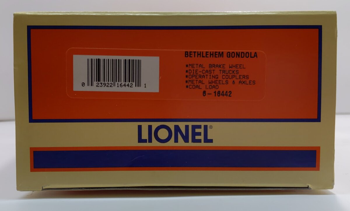 Lionel 6-16442 O Bethlehem Gondola W/ Coal Load #6442 LN/Box