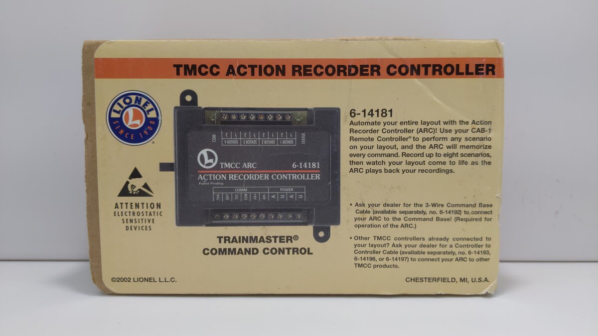 Lionel 6-14181 TMCC Action Recorder Controller - ARC NIB
