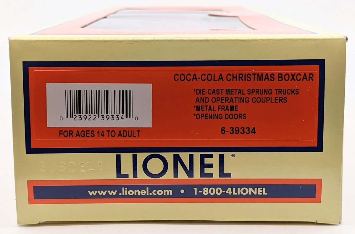 Lionel 6-39334 O Gauge COCA-COLA Christmas Boxcar LN/Box