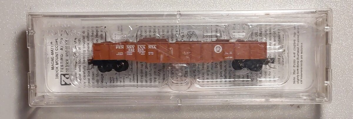 Micro-Trains 52200010 Z Scale Pennsylvania 50' Fishbelly Side Gondola #342615 NIB