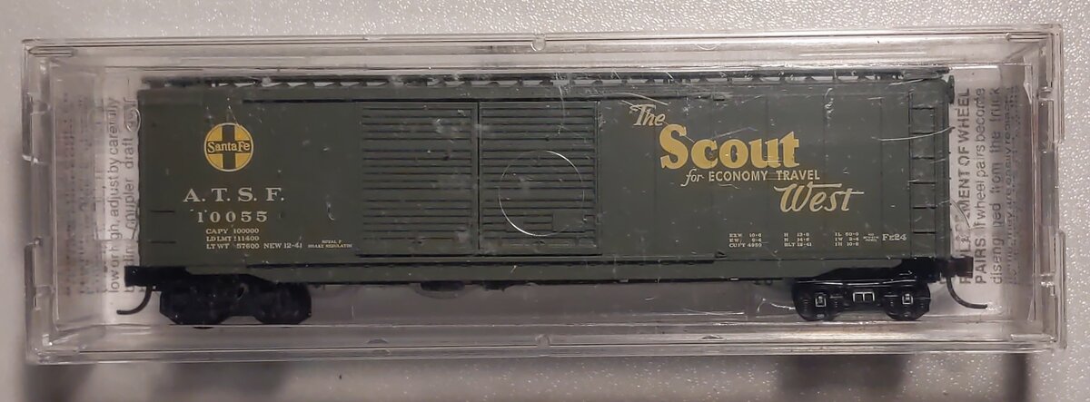 Micro-Trains 03400270 N Scale ATSF 50' Standard Double Door Boxcar #10055