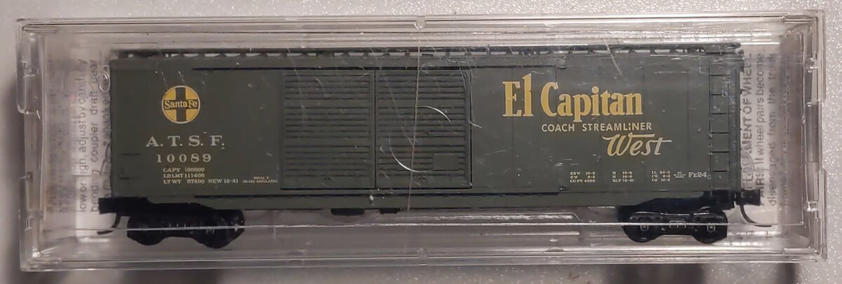 Micro-Trains 03400280 N Scale ATSF 50' Standard Double Door Boxcar #10089