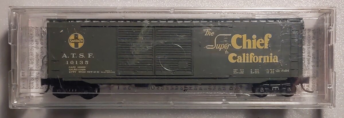 Micro-Trains 03400290 N ATSF 50' Standard Double Door Boxcar #10135 LN/Box